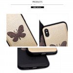 Wholesale iPhone 8 Plus / 7 Plus Glitter Butterfly Fashion PU Leather Case (Black)